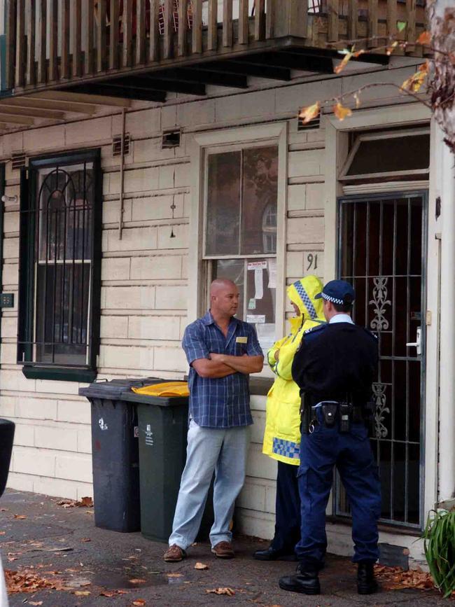 Roslyn Reay’s home in Cooks Hill the morning her body was discovered. Picture: Robert McKell