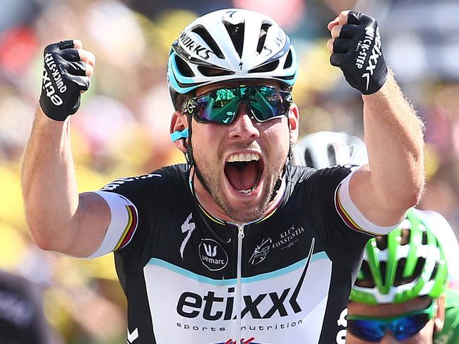 Sarah's pictures of the week - No. 2 - Tour de France. Tour de France - Stage 7 - Livarot to Fougeres. Ettix-Quick Step rider Mark Cavendish wins the stage. Photo Sarah Reed.