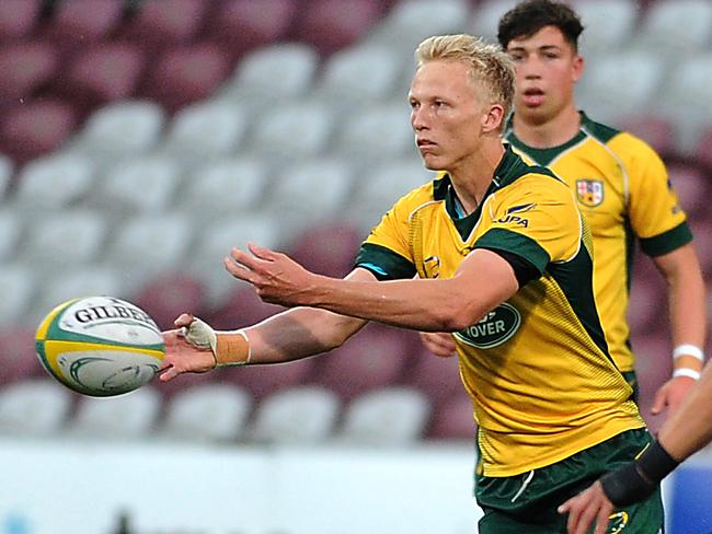 Carter Gordon number 10 for Australian SchoolboysAustralian Schoolboys v NZ Schools at Ballymore.Saturday October 6, 2018. (AAP image, John Gass)