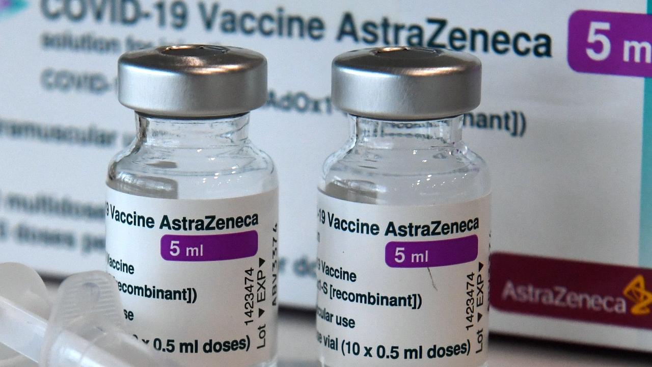 Vials with the AstraZeneca COVID-19 vaccine. (Photo by Christof STACHE / AFP)