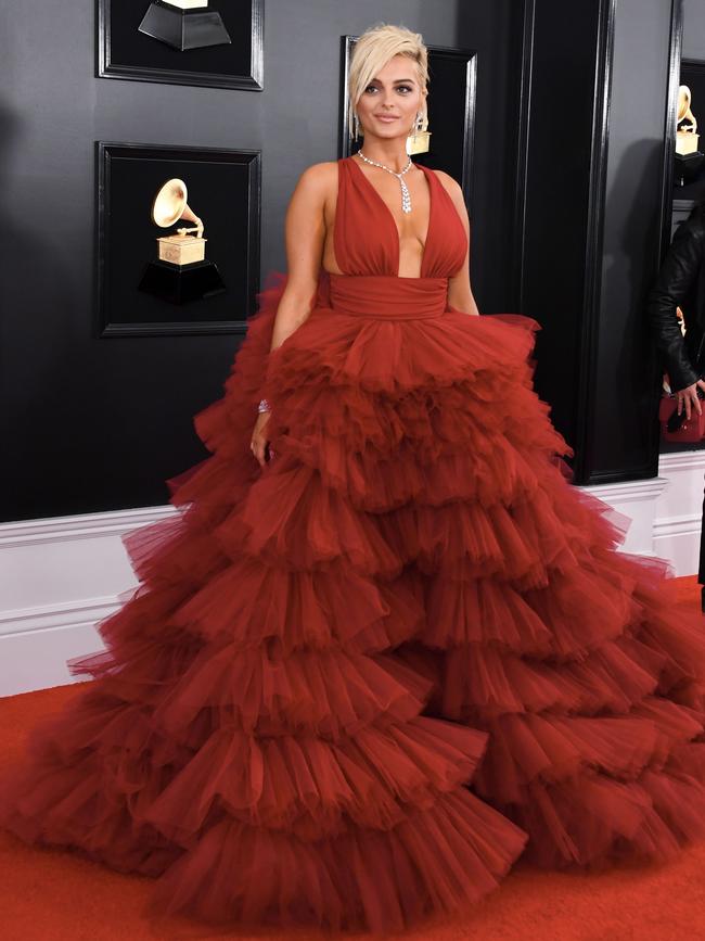 US singer Bebe Rexha arrives for the 61st Annual Grammy Awards. Picture: AFP