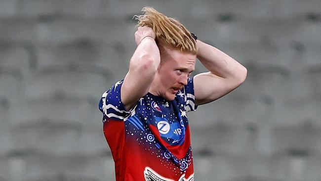 Clayton Oliver will miss another game. Picture: Michael Willson/AFL Photos via Getty Images