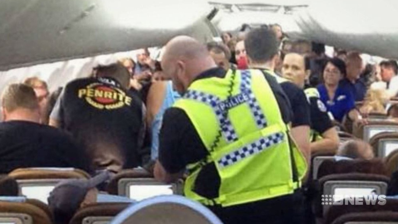 Port Hedland police took the pair off the plane. Picture: 9 News