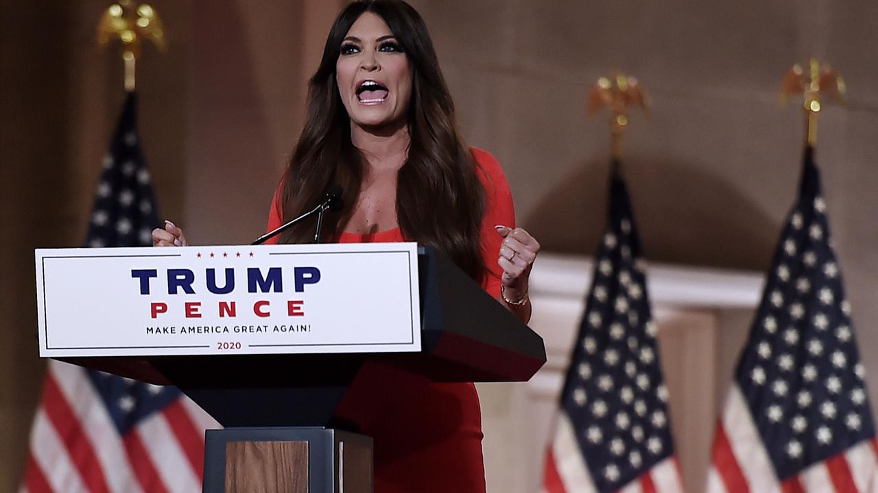 Kimberly Guilfoyle speaking during the convention. Picture: Olivier Douliery/AFP