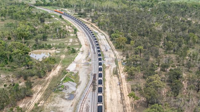 Bowen police arrested six protesters who disrupted trains transporting coal from the Carmichael mine on Tuesday, November 30 2021. Picture: Supplied