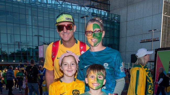 Fans ahead of the World Cup Matilda's v Sweden match at Suncorp Stadium. Photo - Stephen Archer