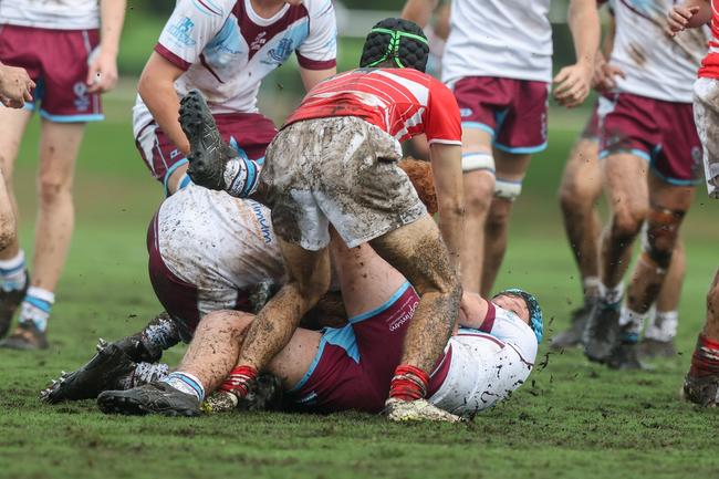 QLD_WSN_ROUND_WK50 Saturday May 17, 2025 – TAS First XV rugby union between Ormiston College and St Paul's College. Played at Ormiston college, Ormiston. Photography by Stephen Archer