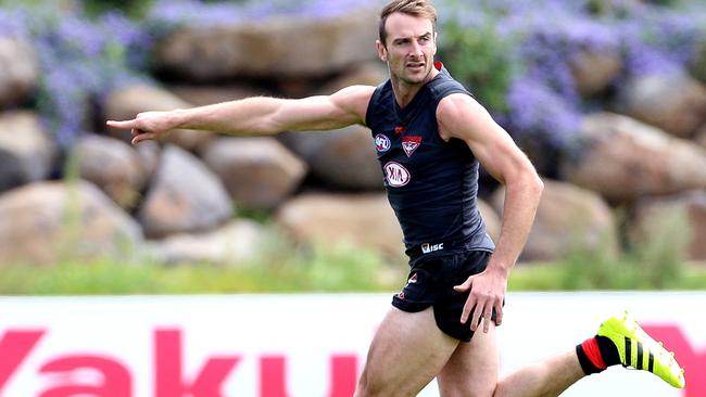 Jobe Watson at Essendon training. Picture: Hamish Blair