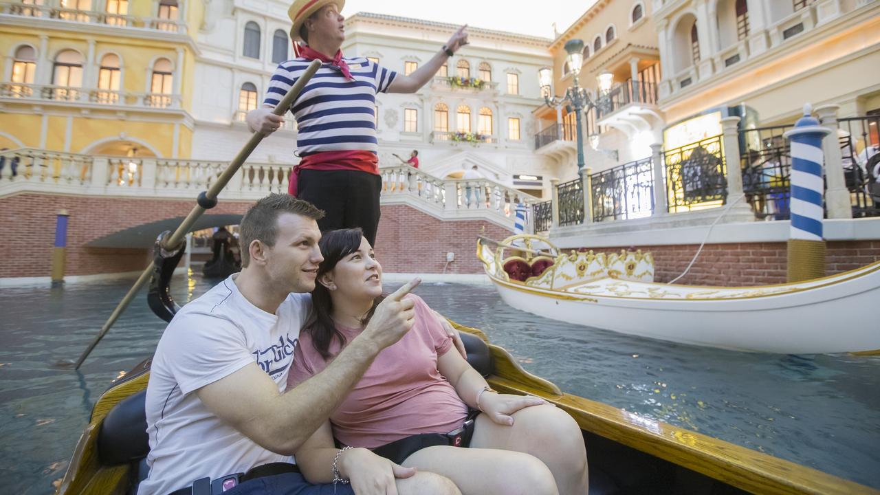 Jeff Horn and wife Jo take a gondola ride at The Venitian in Las Vegas.