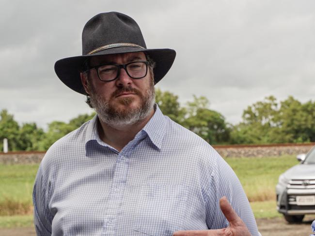 Dawson MP George Christensen and Minister for Trade, Tourism and Investment Dan Tehan meeting with sugarcane growers and representatives at a shed talk on Tuesday, February 9, 2021. Picture: Heidi Petith