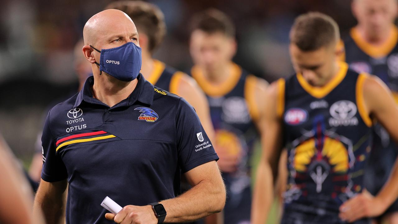 Crows coach Matthew Nicks was not a happy man after the loss.