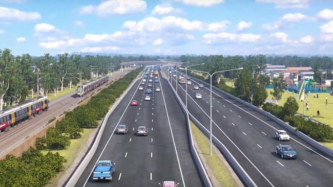 Artist impression of the Coomera Connector (Second M1) on the Gold Coast.