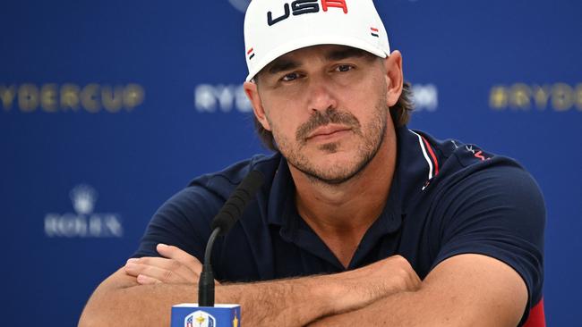 US golfer, Brooks Koepka attends a press conference ahead of the 44th Ryder Cup at the Marco Simone Golf and Country Club in Rome on September 27, 2023. (Photo by Paul ELLIS / AFP)