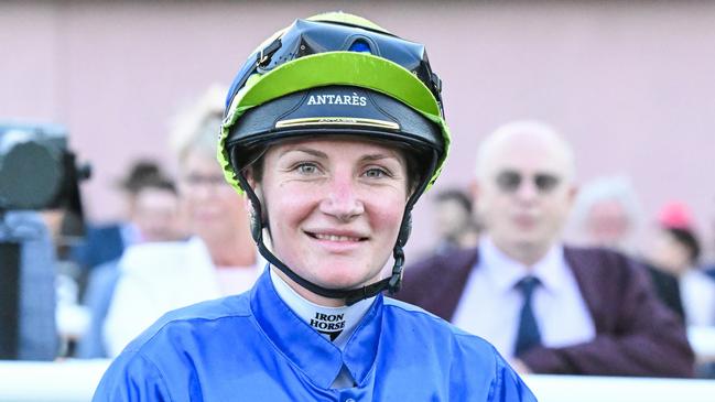 Jamie Kah returns to the mounting yard after winning the Sportsbet Same Race Multi Handicap at Caulfield Racecourse on August 31, 2024 in Caulfield, Australia. (Photo by Reg Ryan/Racing Photos via Getty Images)