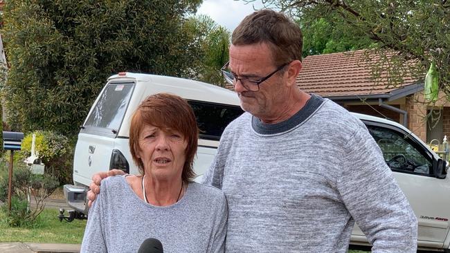 Deborah Pilgrim with her partner, Harry Willcox, out the front of her Surrey Downs home. Picture: Lauren Rose/Seven News
