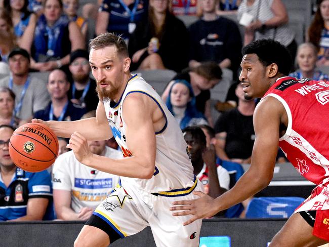 Drmic was best on court for a disappointing 36ers outfit. Picture: Bradley Kanaris/Getty Images