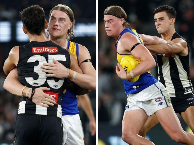 Nick Daicos and Harley Reid go head to head.