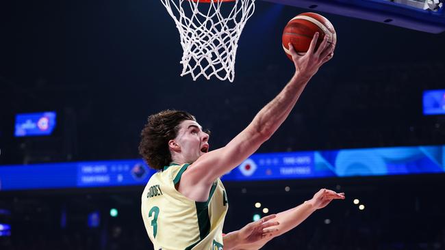 Josh Giddey in action against Japan during the FIBA Basketball World Cup. Picture: Takashi Aoyama