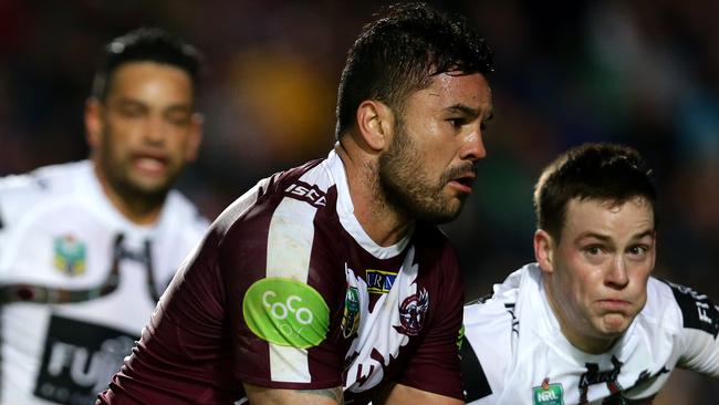 Manly's Justin Horo during the NRL game between the Manly Warringah Sea Eagles and the South Sydney Rabbitohs at Brookvale Oval in 2015. Picture: Gregg Porteous