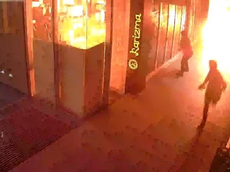 Fire at the Karizma restaurant at Docklands. Picture: Victoria Police