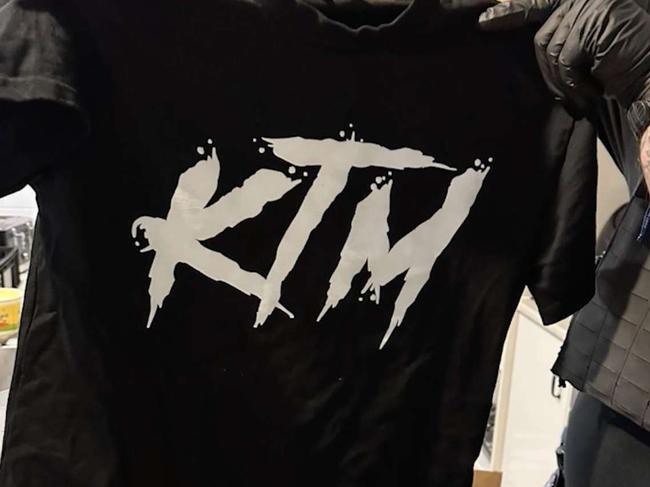 KTM merchandise seized in the raid.