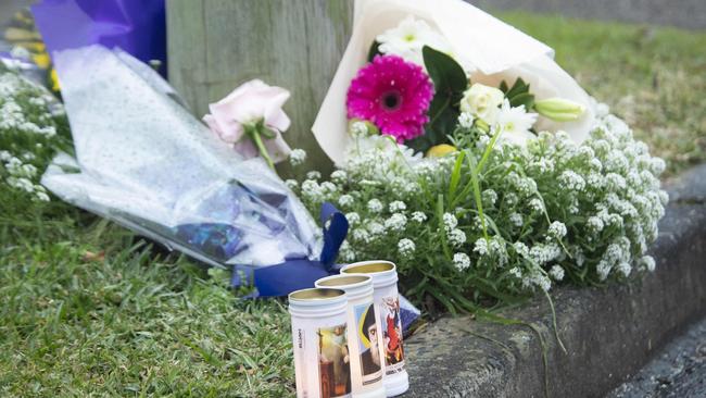 A vigil outside the home in Lalor Park. Picture: NewsWire / Jeremy Piper