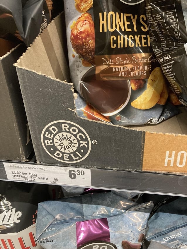 One Woolies is selling 165g bags for $6.30. Picture: Reddit.