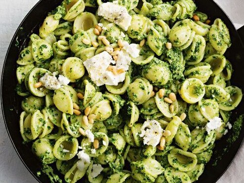 Orecchiette with silverbeet pesto.