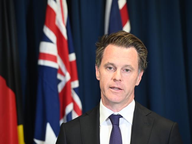 Chris Minns, NSW Labor Leader holds a press conference at Parliament House. Picture: Jeremy Piper