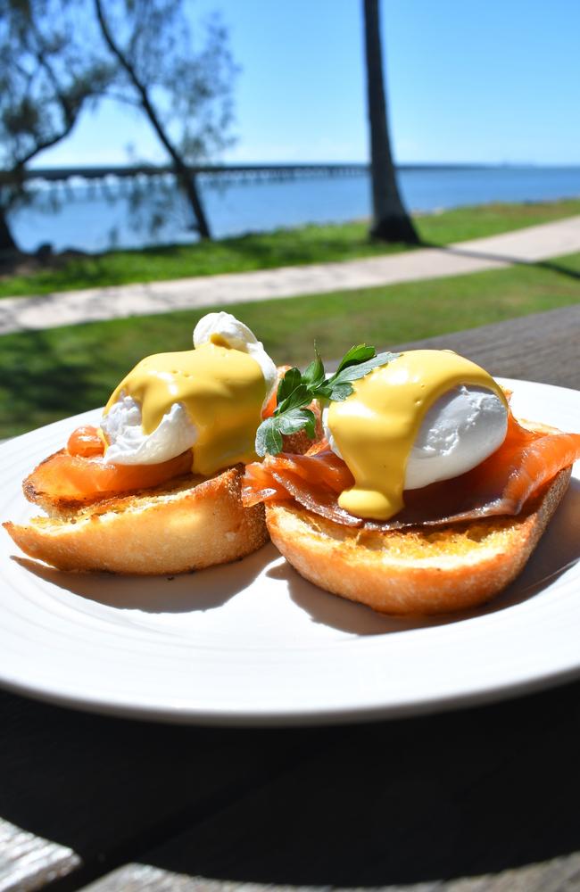 Eggs Benedict. The fully licenced Lucinda Store has an expansive menu encompassing fish and chips, tapas, pizzas and café offerings, including coffee, thick-shakes and frappuccinos. Picture: Cameron Bates