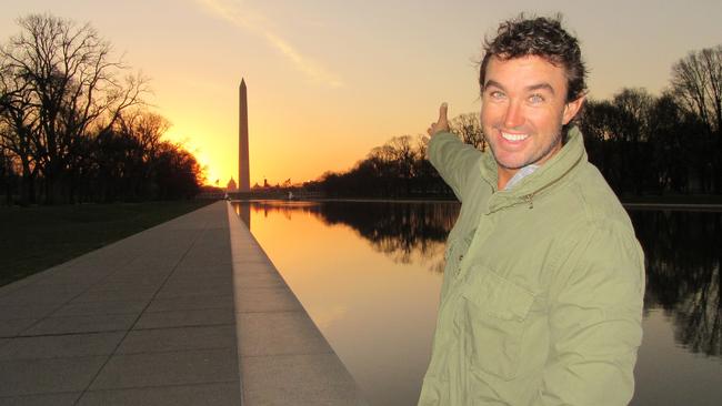 Outback Wrangler star Matt Wright took in the sights, including the Washington monument, after being summoned to National Geographic’s headquarters in the US capital.