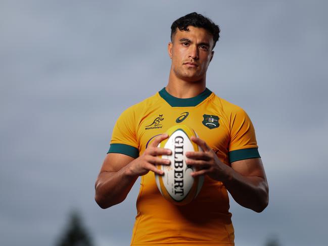 Joseph Sua'ali'i poses during an Australia Wallabies Portrait Session. Picture: Mark Metcalfe/Getty Images