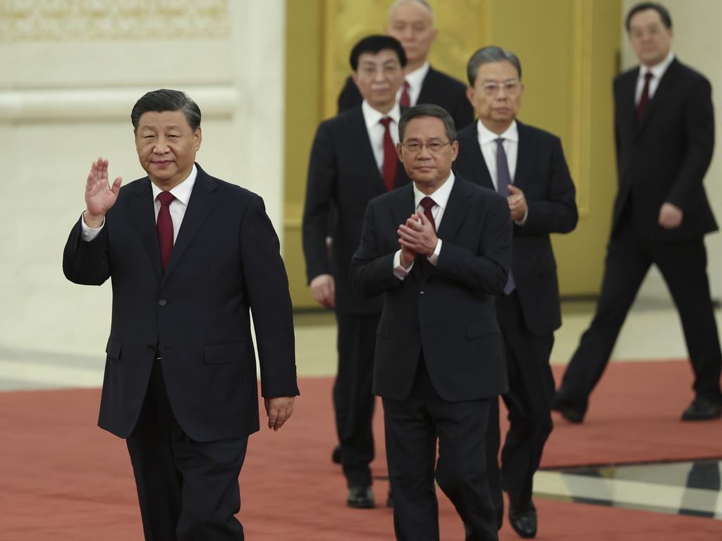 Xi Jinping reveals his new Politburo Standing Committee in a serious power move. Picture: Lintao Zhang/Getty Images