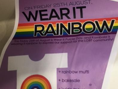 Kambala School in Rose Bay 'Wear it Rainbow' poster.