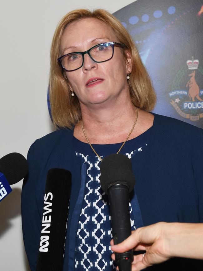 NT Health Chief Executive, Catherine Stoddart speaks to the media.