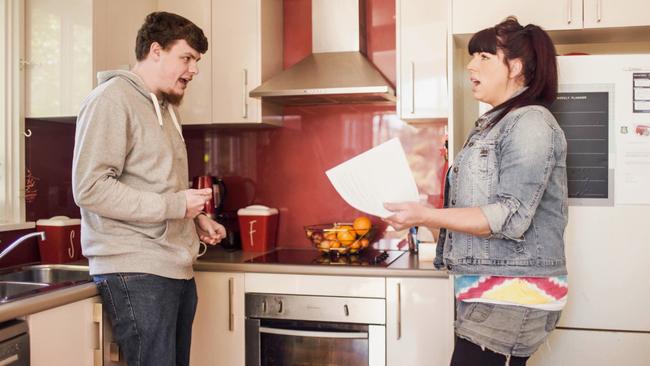 Film buff Cain prepares for job interviews with his mum Gretchen. Cain is autistic and his quest to become a movie critic features in the final episode of Employable Me. (Pic: Supplied)