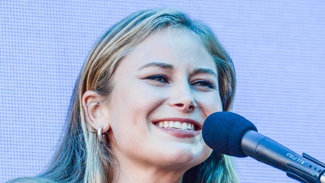 ADELAIDE, AUSTRALIA - NewsWire Photos MARCH 9, 2022: Grace Tame talks about her experiences at Writers Week during the Adelaide Festival. Picture: NCA NewsWire / Brenton Edwards