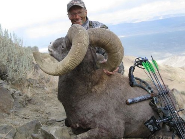 Accused ... Walter Palmer, accused of killing prized lion Cecil, with a Nevada Bighorn sheep. Photo: Facebook/Trophy Hunt America