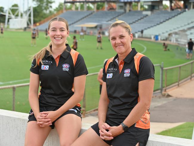 The NTFL rep womens team training ahead of their game against Woodville West Torrens. Women Captains Bella Clarke and Lisa Roberts Picture; Julianne Osborne