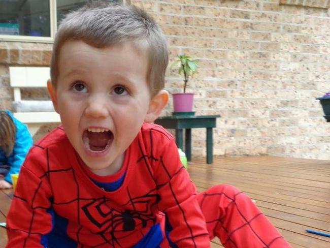EMBARGO FOR TWAM 4 DEC 2021. New photo of Missing  boy William Tyrrell wearing  the actual Spiderman suit in which he disappeared in. Exhibit image released by the William tyrrell Inquest. Supplied