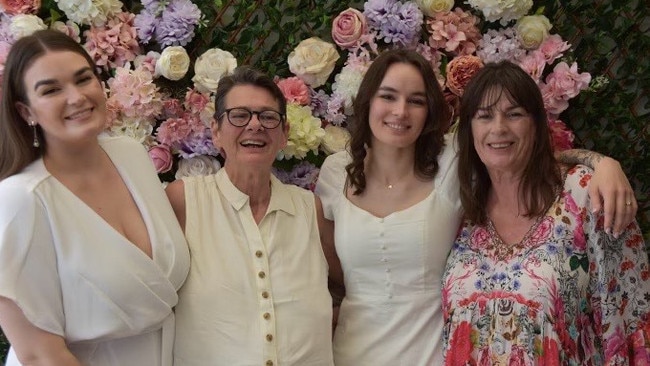 Brigette Mitchell, far right, with her daughters Claudia and Peta and sister Louise, second from left. Picture: Supplied