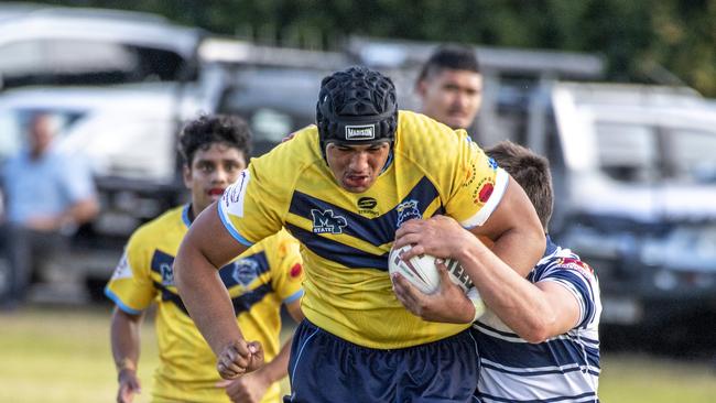 Action from last year’s St Mary’s v Mabel Park SHS match.. Picture: Nev Madsen.