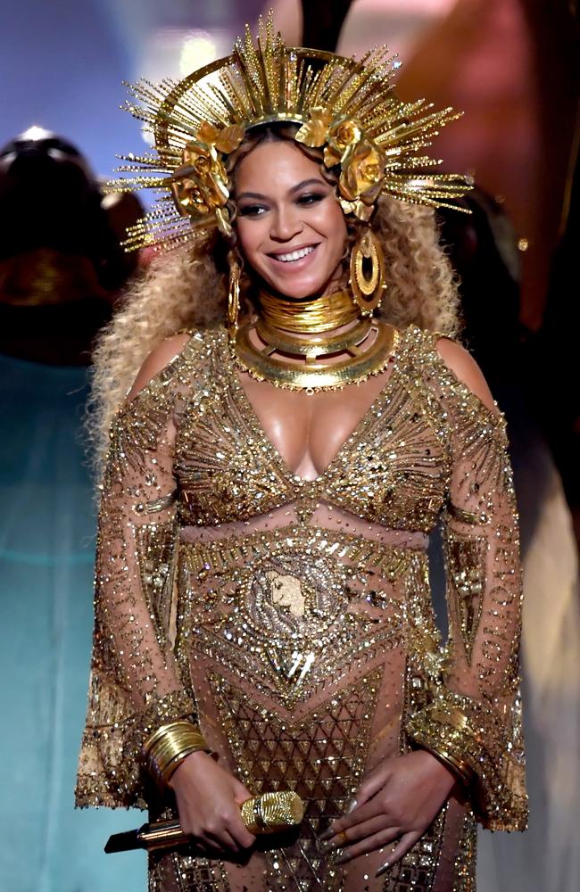 Beyonce performs onstage during The 59th GRAMMY Awards at STAPLES Center on February 12, 2017 in Los Angeles, California. Picture: Getty