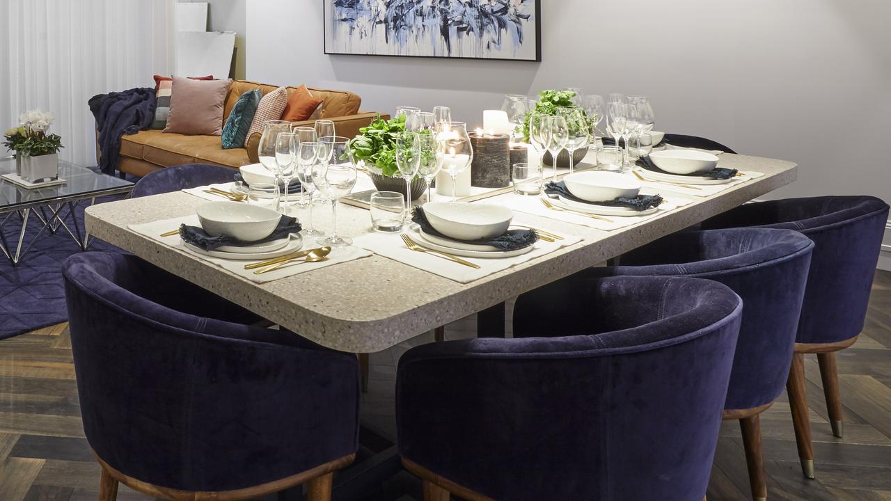 The only compliment they got was for the styling on their dining table. Picture: Channel 9/The Block