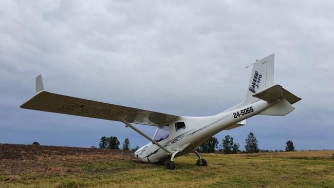 The Jabiru ultralight that was forced to make an emergency landing at Tatham. Photo Rebecca Lollback