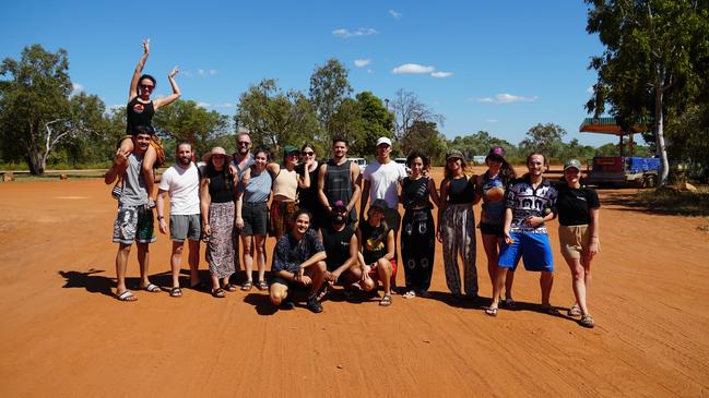 Bangarra dancers during their trip last May to the Kimberley to meet with the elders and family of Ningali. Picture: Beau Dean Riley Smith