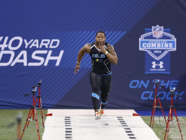 The NRL will run an NFL-style combine in the US in March to identify potential rugby league converts from the American college system. Picture: Joe Robbins/Getty Images