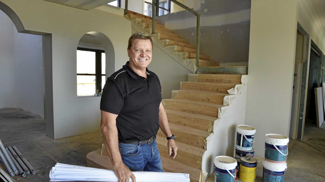 UNDER CONSTRUCTION: Downs Designer Homes owner Jeff Bubeck inside the incredible residence. Picture: Bev Lacey