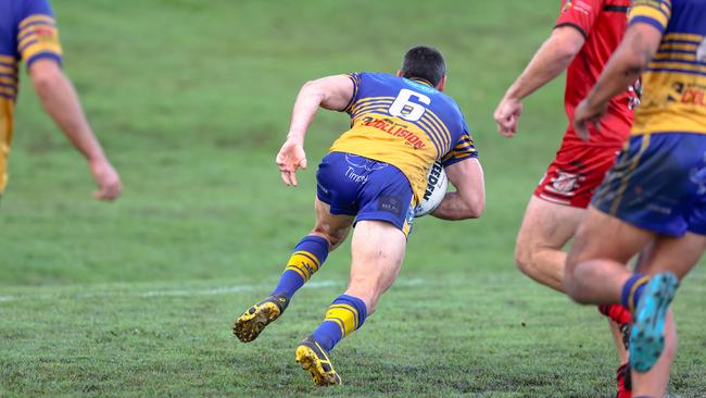 Cody Nelson crosses for a late try. Picture: DC Sports Photography