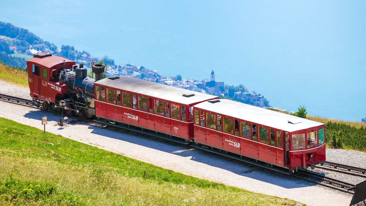 <h2>4. Salzkammergut Railway, Austria</h2><p>Take in top notch views of Austria's lake district on the <a href="https://www.thetrainline.com/en/train-times/stainach-irdning-to-attnang-puchheim" target="_blank" rel="noopener">Salzkammergut Railway</a> from Stainach-Irdning to Attnang-Puchheim. Valleys, cliffs and lakes await on the 171km journey.</p><p>Average journey time: 2 hours, 11 minutes</p><p>Prices: from A $39</p>